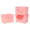 Basicwise Stacking Storage Bins, Plastic, Pink, 9.1 in H, 10.3 in W, 11.1 in L QI003215P - alternate 3